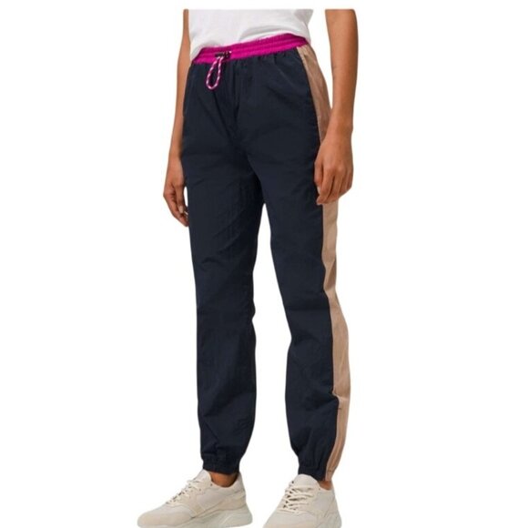 Lululemon Evergreen Track Pant True Navy/Cafe Au Lait/Ripened‎ Raspberry Size 8 - Picture 1 of 9